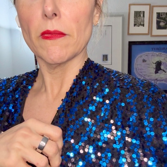 New Jennafer Grace Midnight Blue Sequin Kaftan - Limited Edition, Handmade - XL - Picture 6 of 8